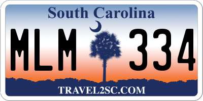 SC license plate MLM334