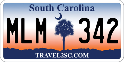SC license plate MLM342