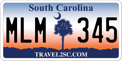 SC license plate MLM345