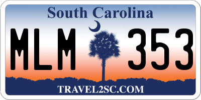 SC license plate MLM353