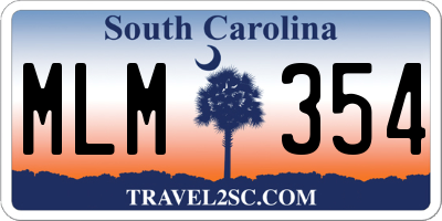 SC license plate MLM354