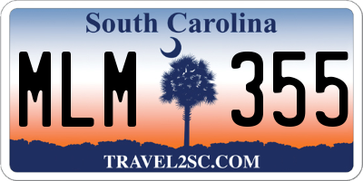 SC license plate MLM355