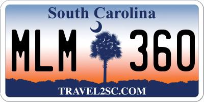 SC license plate MLM360