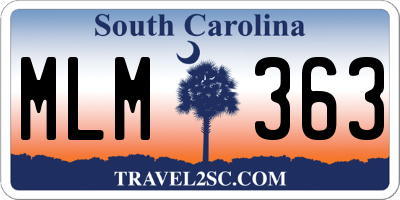 SC license plate MLM363