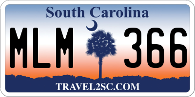 SC license plate MLM366