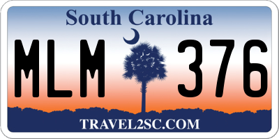 SC license plate MLM376