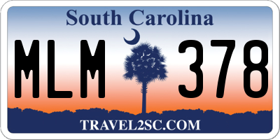 SC license plate MLM378