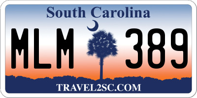 SC license plate MLM389