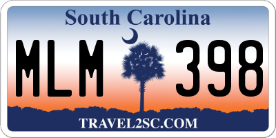 SC license plate MLM398