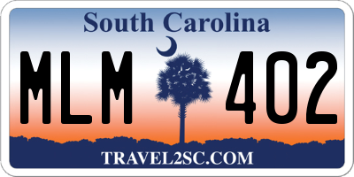 SC license plate MLM402