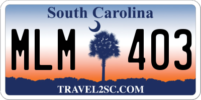 SC license plate MLM403