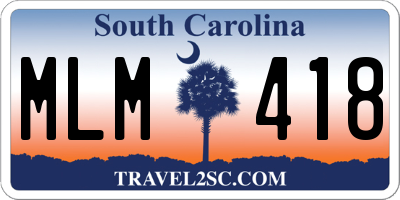 SC license plate MLM418
