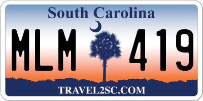 SC license plate MLM419