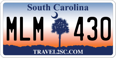 SC license plate MLM430
