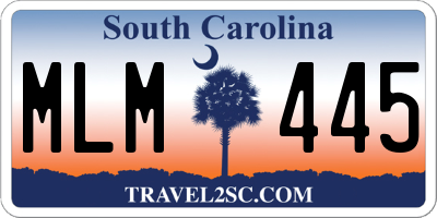 SC license plate MLM445