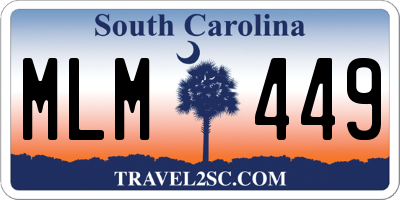 SC license plate MLM449