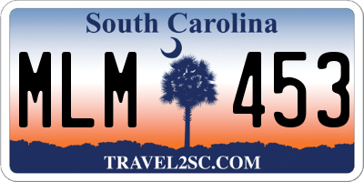 SC license plate MLM453