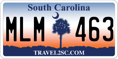 SC license plate MLM463