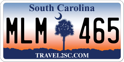 SC license plate MLM465