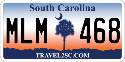 SC license plate MLM468