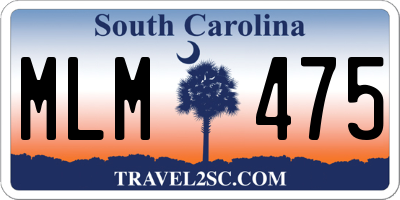 SC license plate MLM475