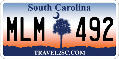 SC license plate MLM492