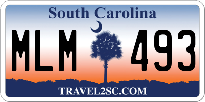 SC license plate MLM493
