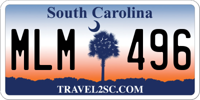 SC license plate MLM496