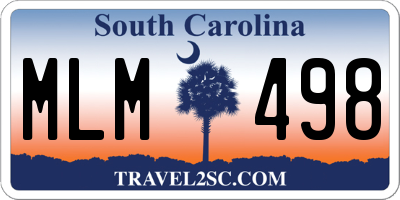SC license plate MLM498