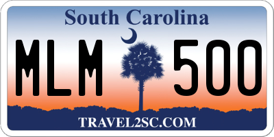 SC license plate MLM500