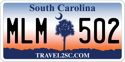 SC license plate MLM502