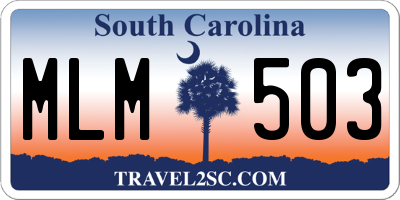 SC license plate MLM503