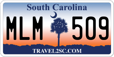 SC license plate MLM509