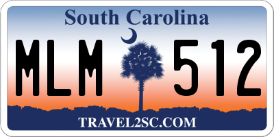 SC license plate MLM512