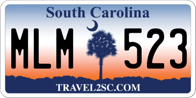 SC license plate MLM523