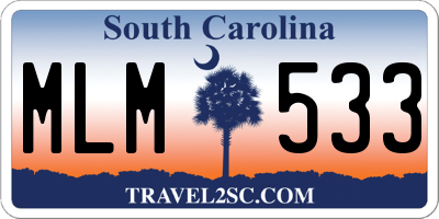 SC license plate MLM533