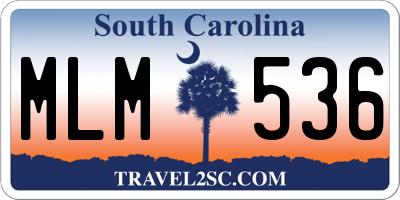 SC license plate MLM536