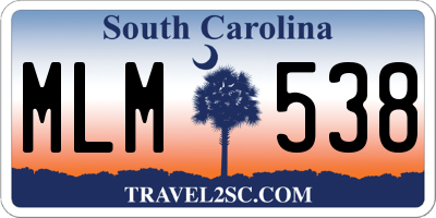 SC license plate MLM538