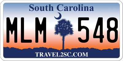 SC license plate MLM548