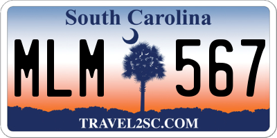 SC license plate MLM567