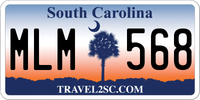 SC license plate MLM568