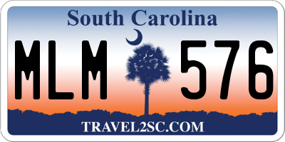 SC license plate MLM576