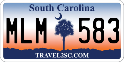 SC license plate MLM583