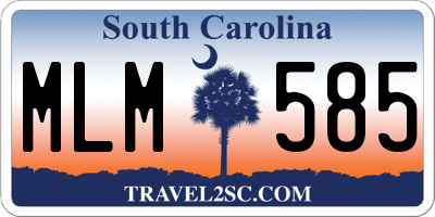 SC license plate MLM585