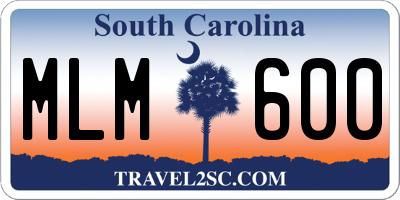 SC license plate MLM600