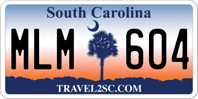 SC license plate MLM604