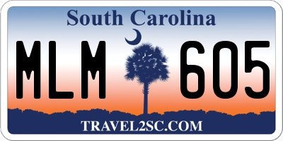 SC license plate MLM605