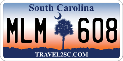 SC license plate MLM608