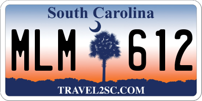 SC license plate MLM612