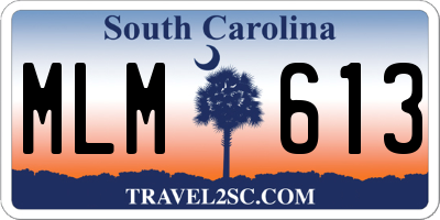 SC license plate MLM613